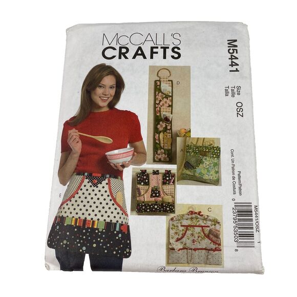McCall's Crafts M5441 Apron Kitchen Essentials Sewing Pattern Organizer UNCUT FF - Picture 1 of 11
